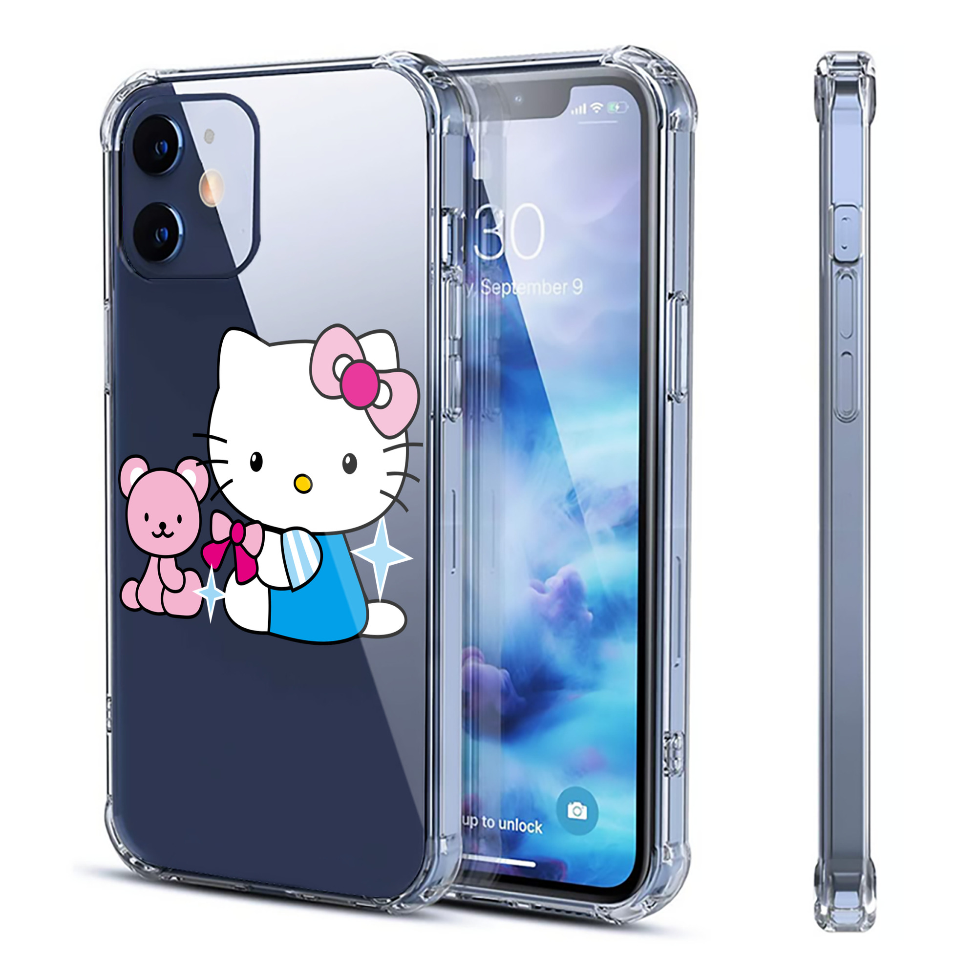 （画像用） Hello Kitty ハローキティ 【iPhone 12シリーズ対応】透明スマホケース（クリアソフトケース）